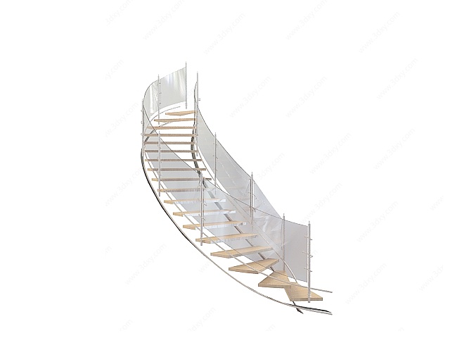 玻璃旋转楼梯3D模型