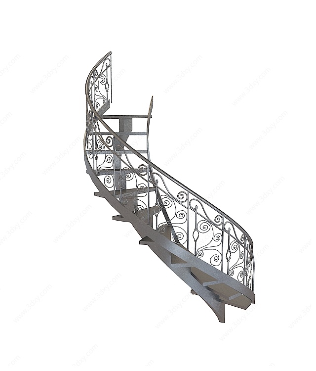 铁艺旋转楼梯3D模型