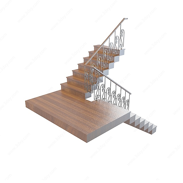 实木欧式楼梯3D模型