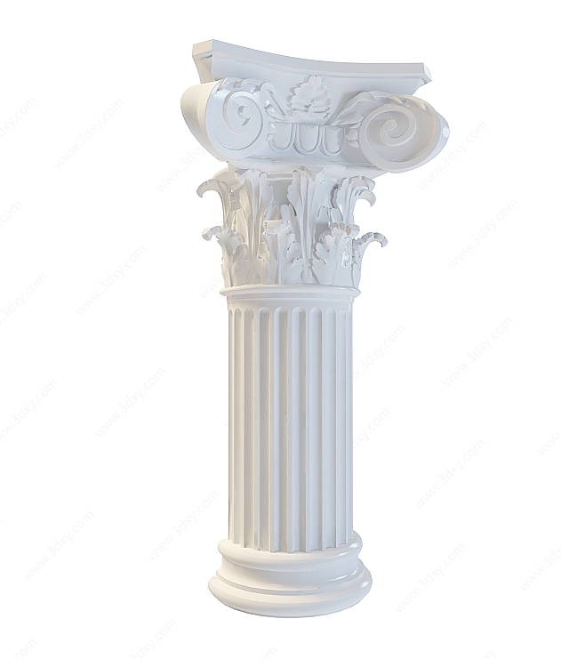 欧式浮雕柱子3D模型