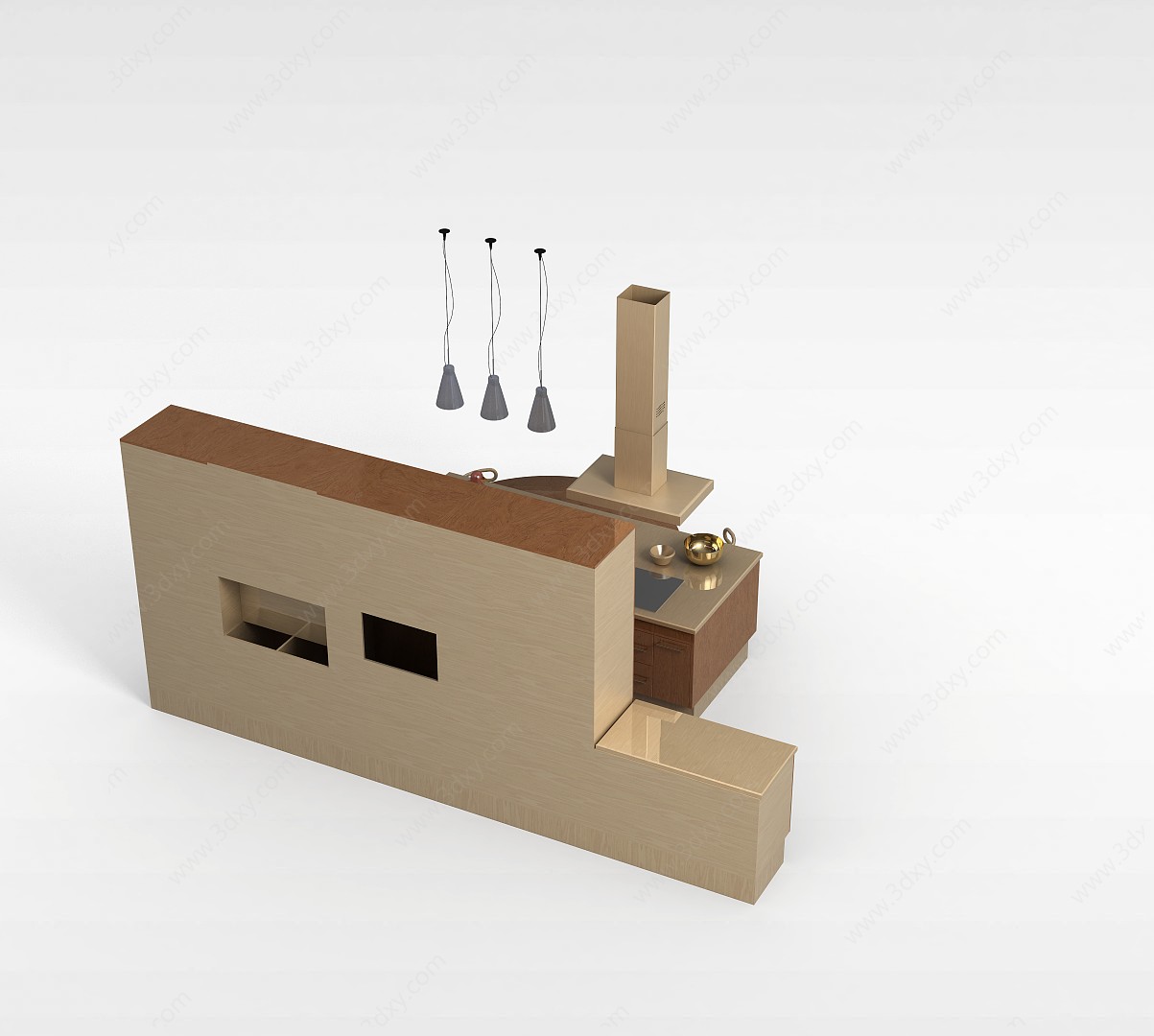 定制厨柜组合3D模型