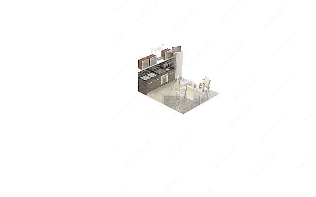 现代客厅橱柜3D模型