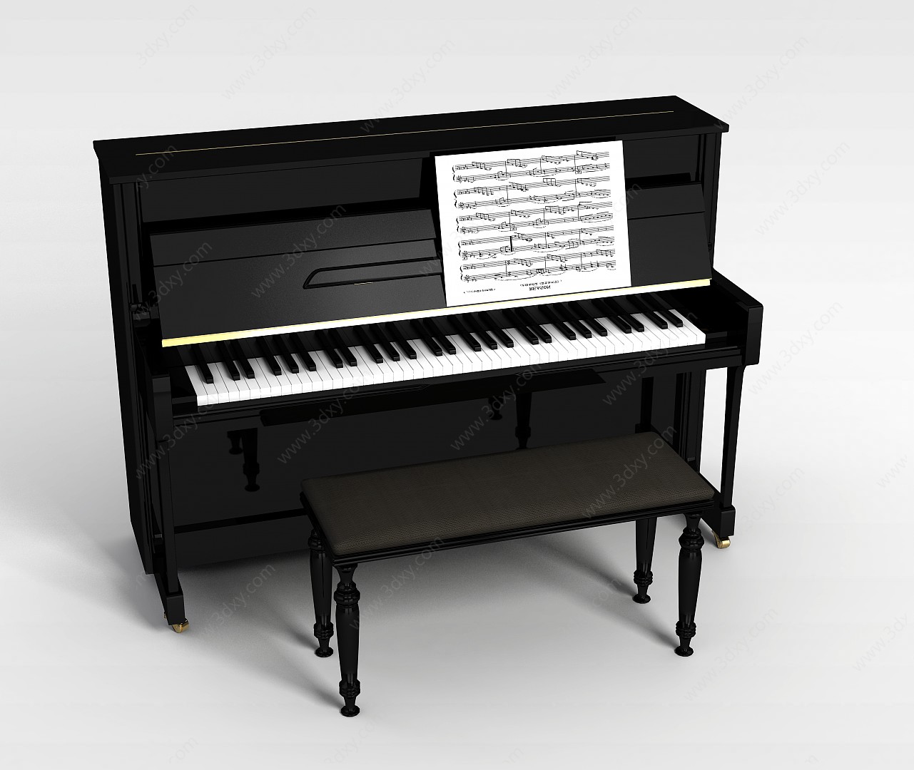钢琴带乐谱3D模型