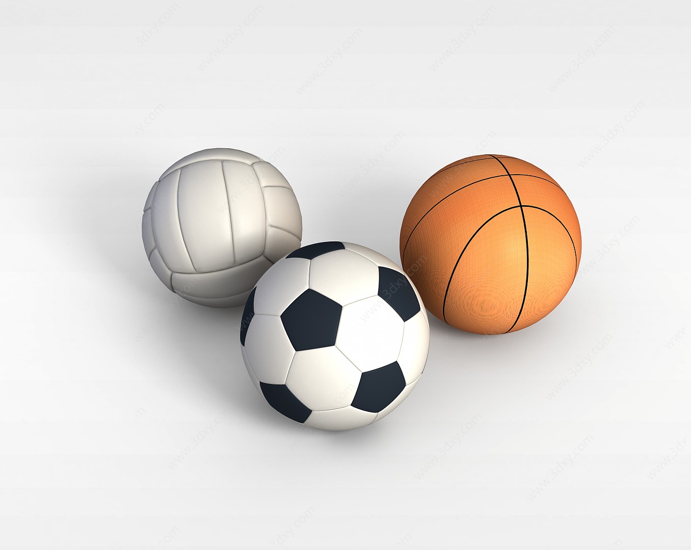 篮球排球足球3D模型