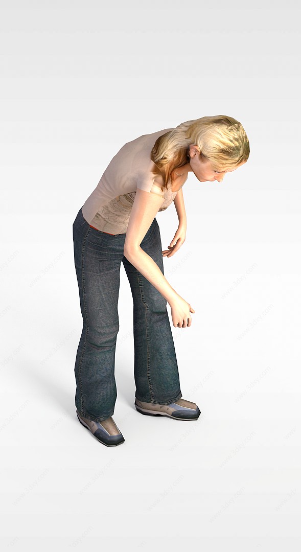 弯腰女人3D模型