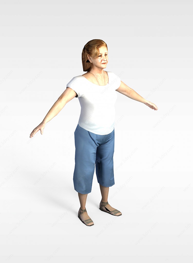 肥胖中年妇女3D模型