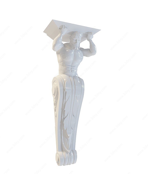 欧式雕塑柱子3D模型