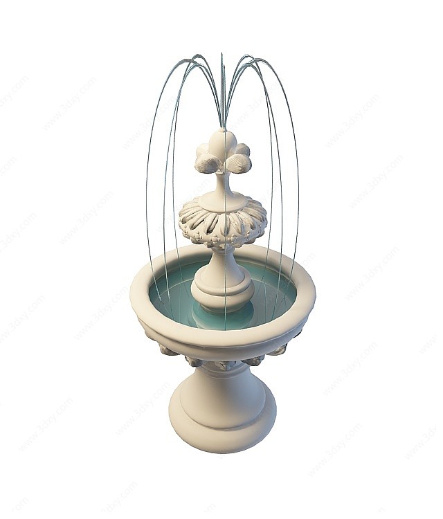 欧式庄园喷泉3D模型