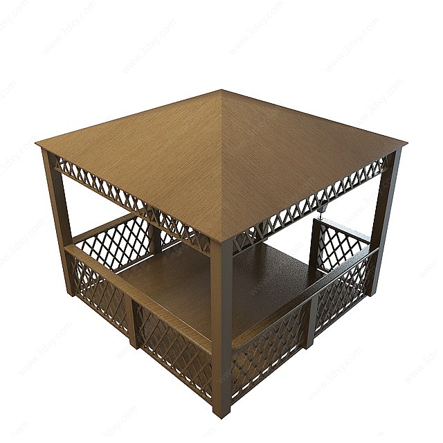 方形简易凉亭3D模型