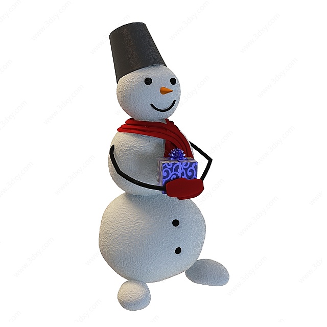 卡通小雪人3D模型