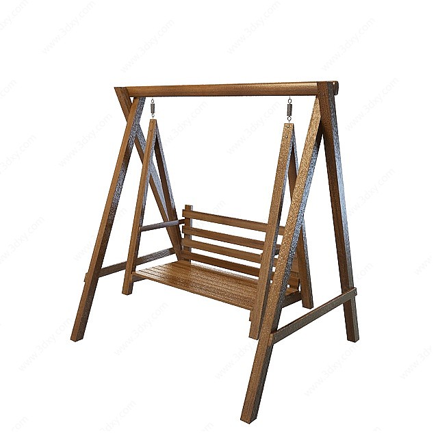 木质秋千椅3D模型