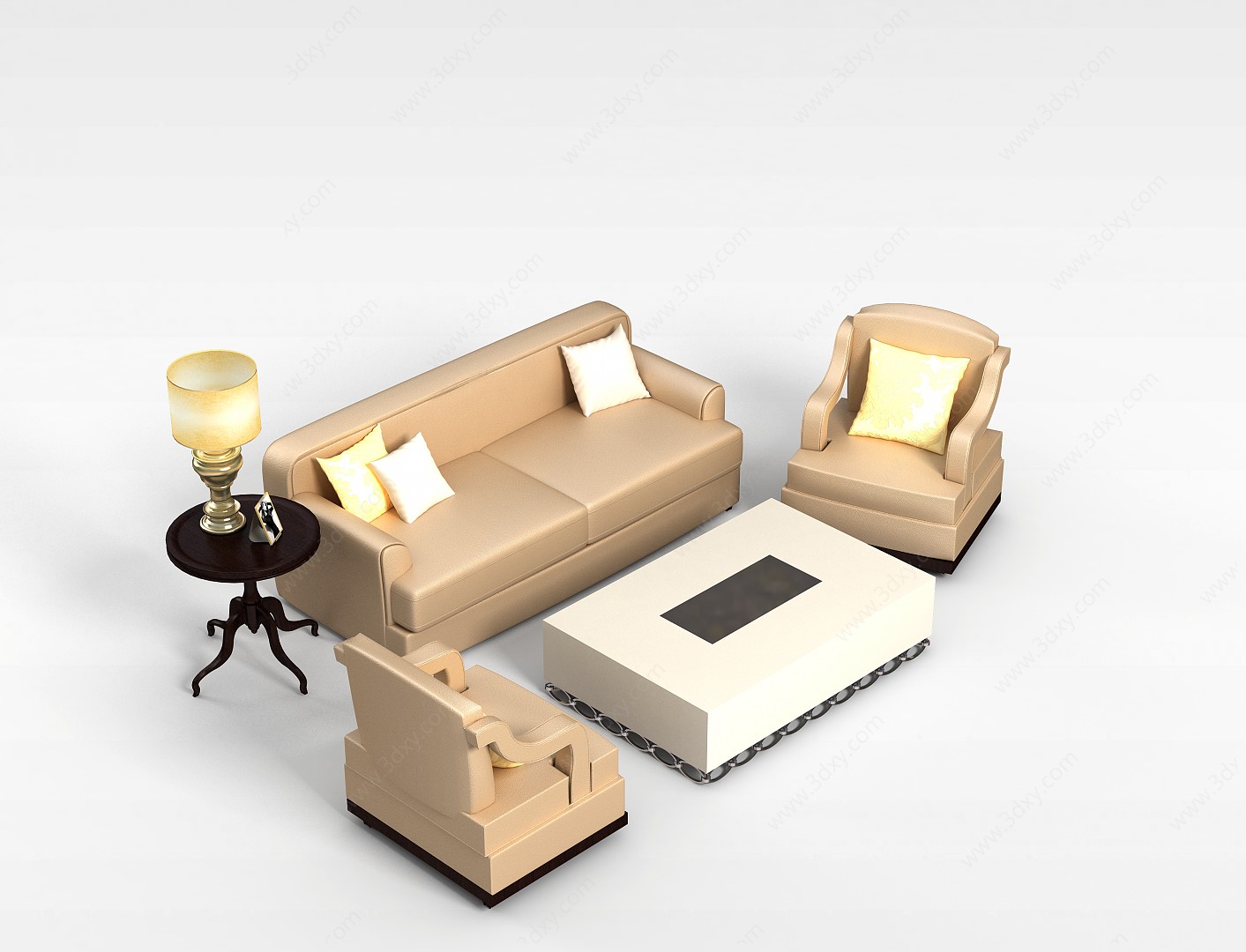 布艺沙发茶几3D模型