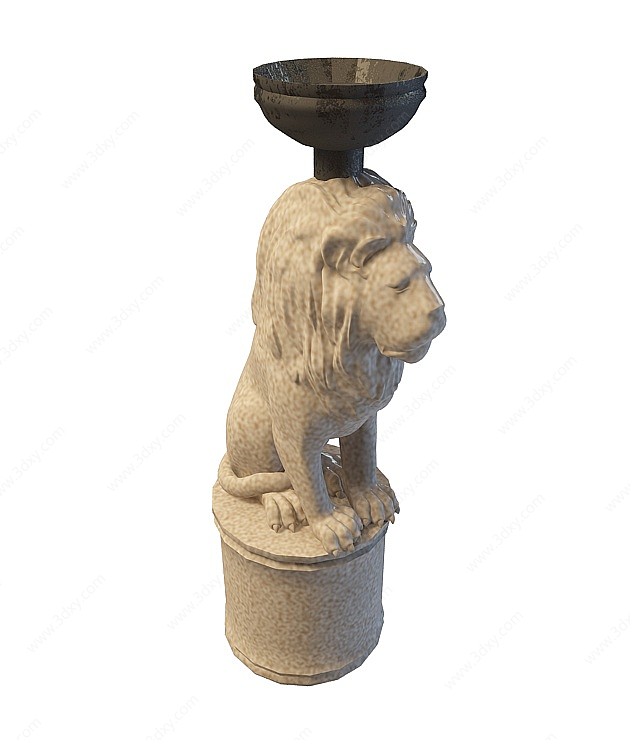 狮子雕塑3D模型