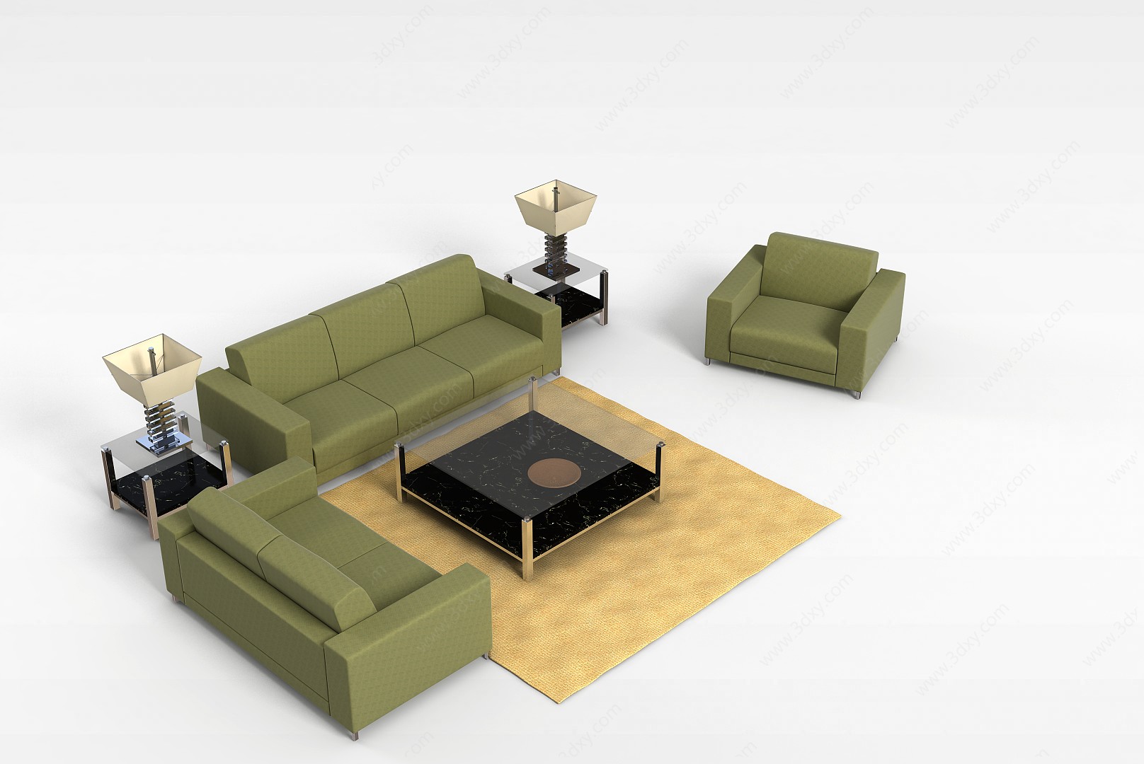 办公室沙发茶几3D模型