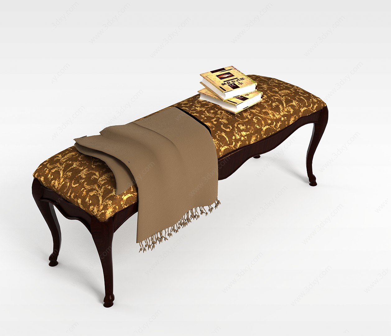 欧式床尾凳3D模型