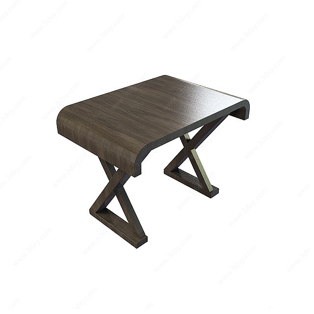 黑色木凳3D模型