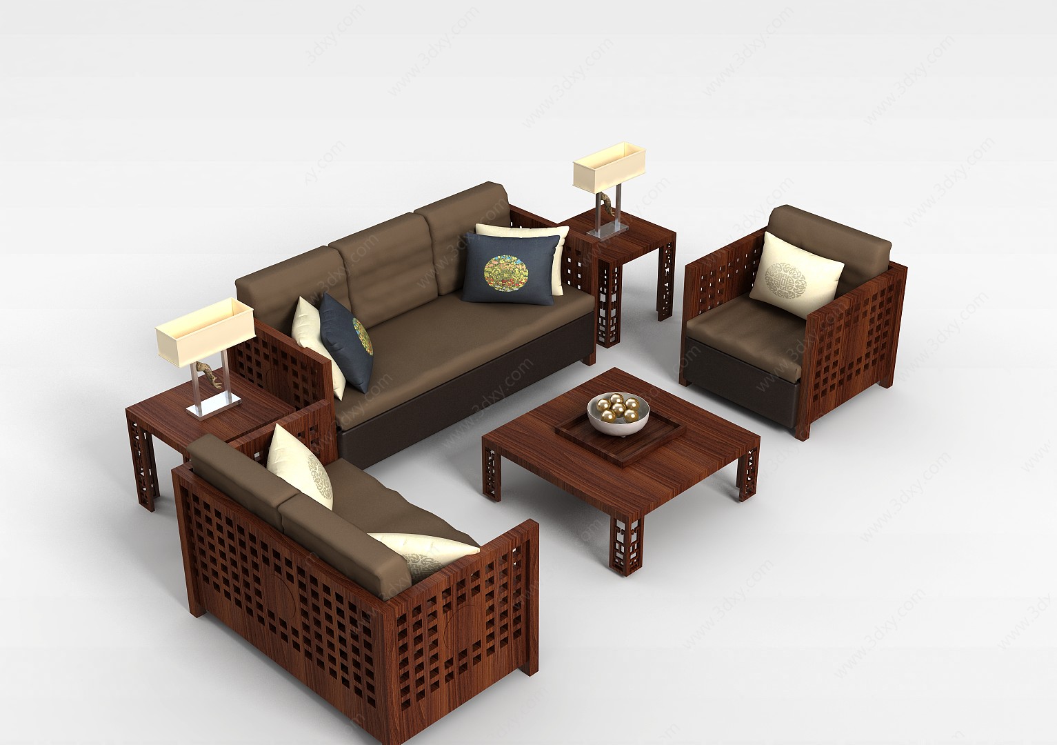 古典沙发茶几3D模型