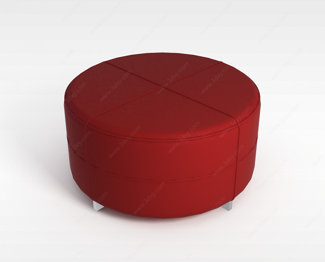 深红色沙发凳3D模型