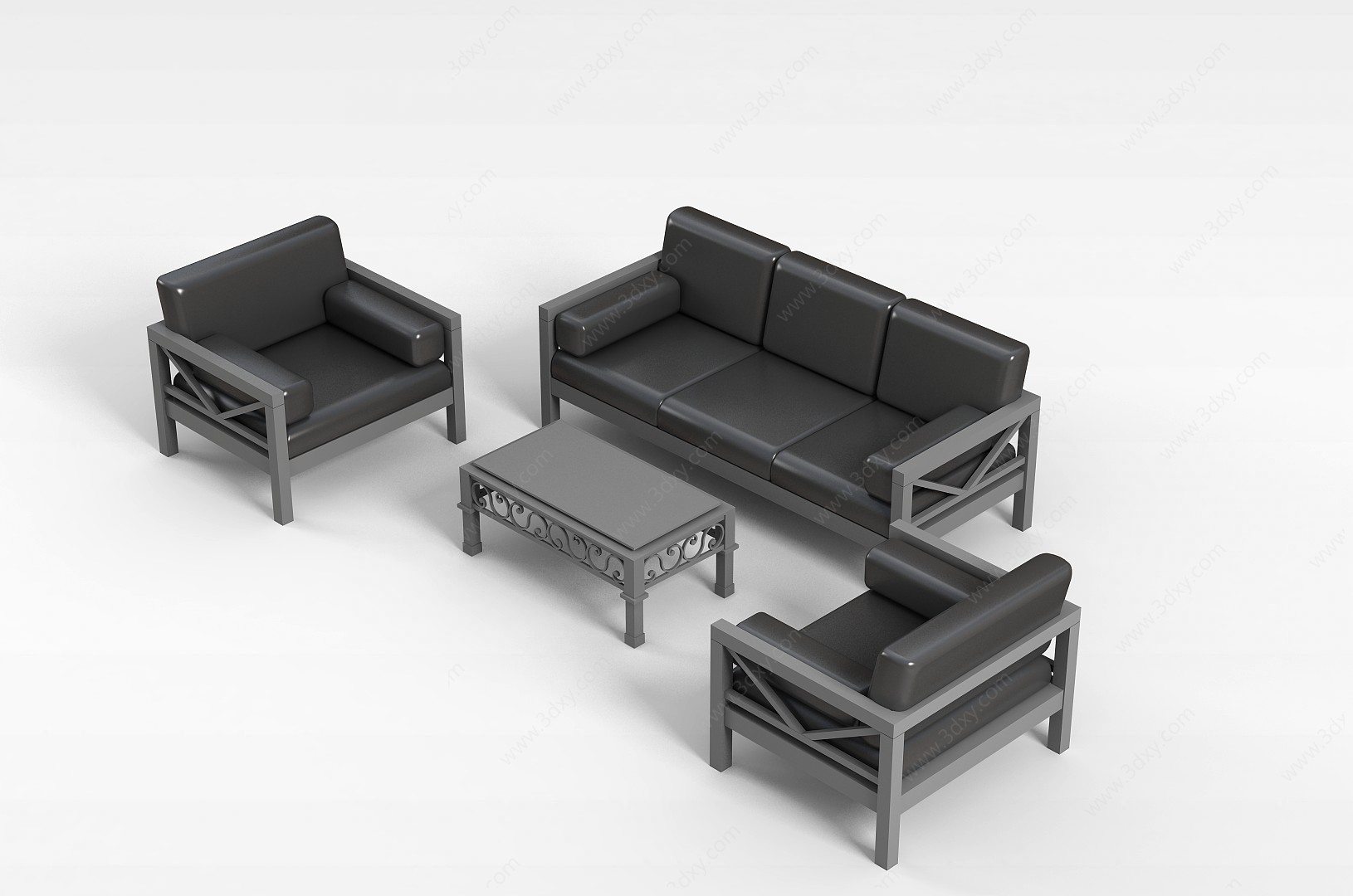 古典沙发组合3D模型