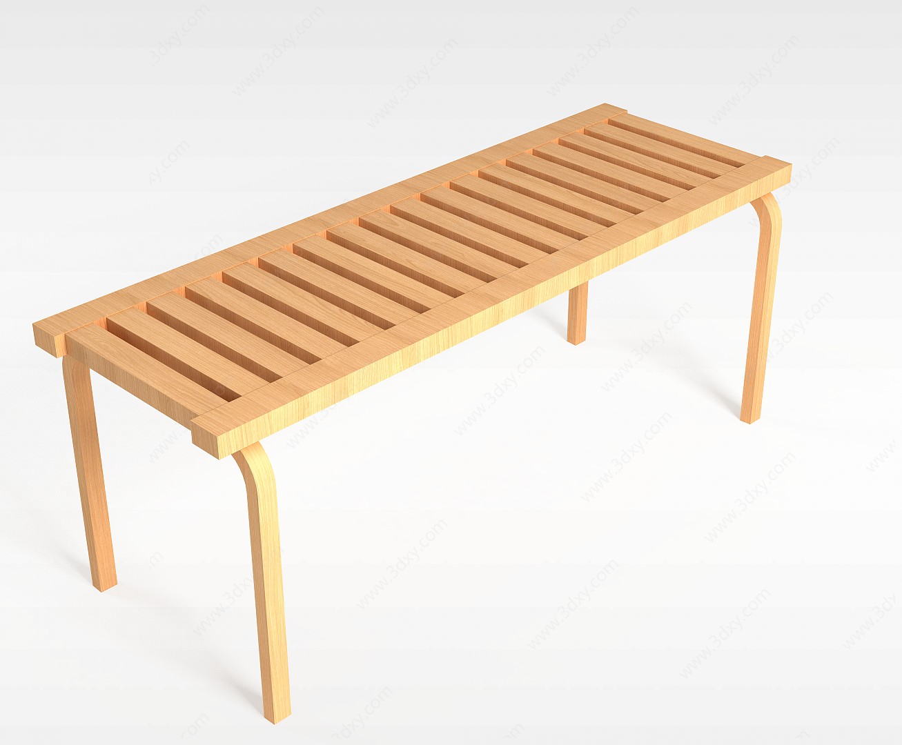 木长凳3D模型