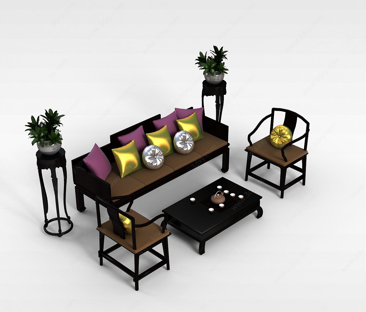 欧式沙发组合3D模型