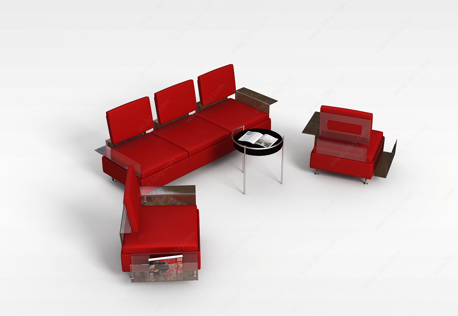 大厅沙发茶几组合3D模型