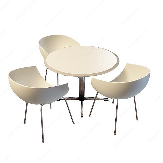 咖啡厅桌椅组合3D模型