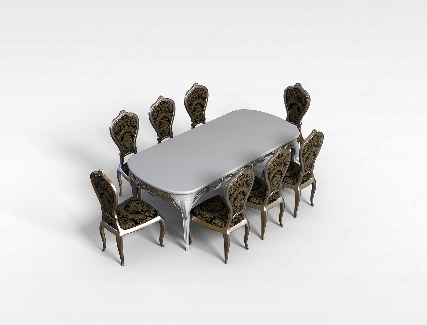 欧式雕花桌椅3D模型