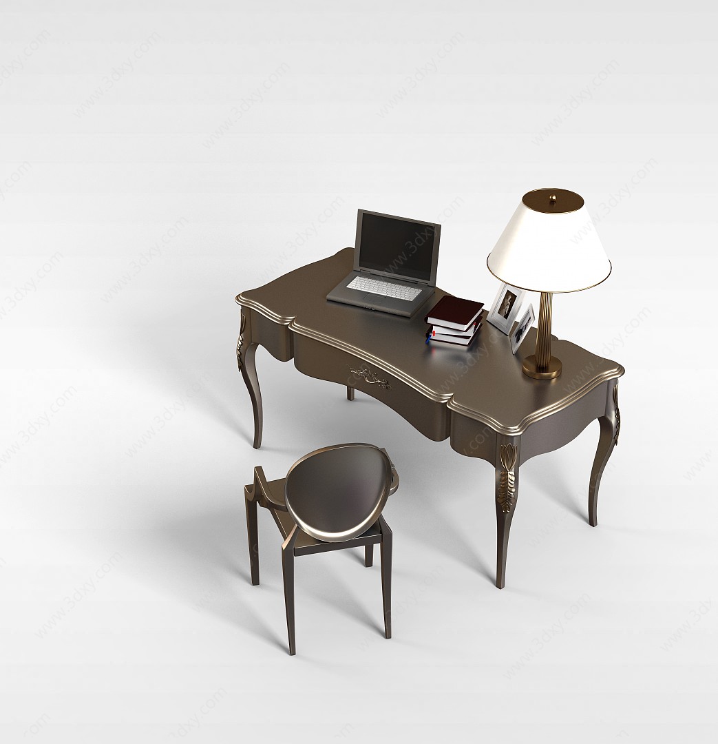 欧式办公桌椅3D模型