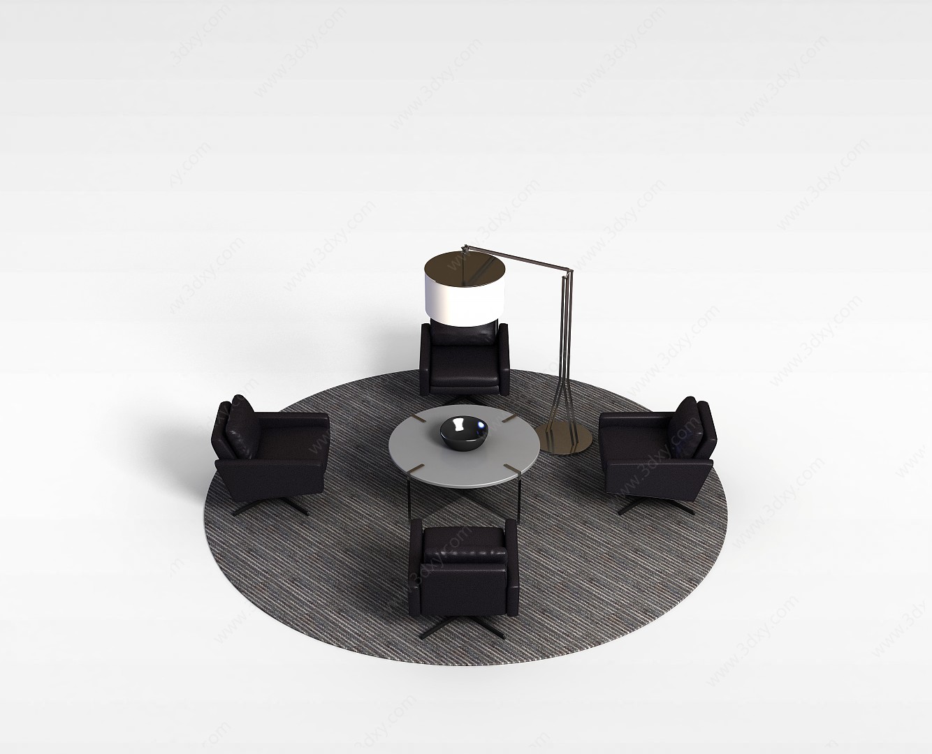 休息区桌椅3D模型