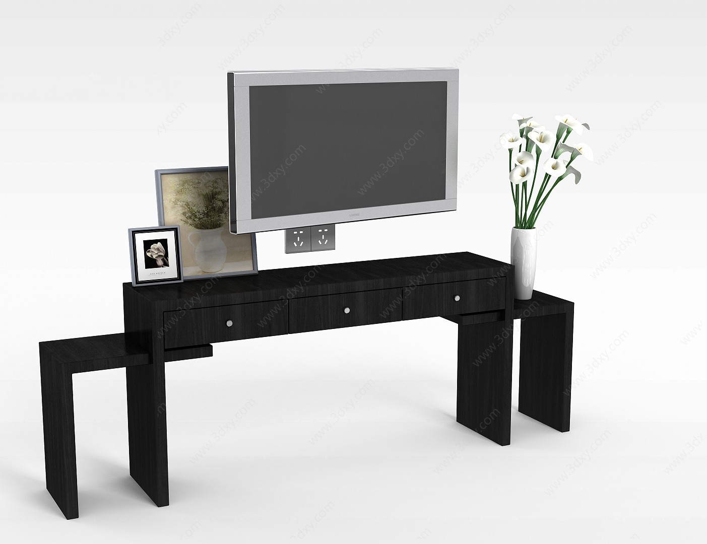 现代木质电视柜3D模型