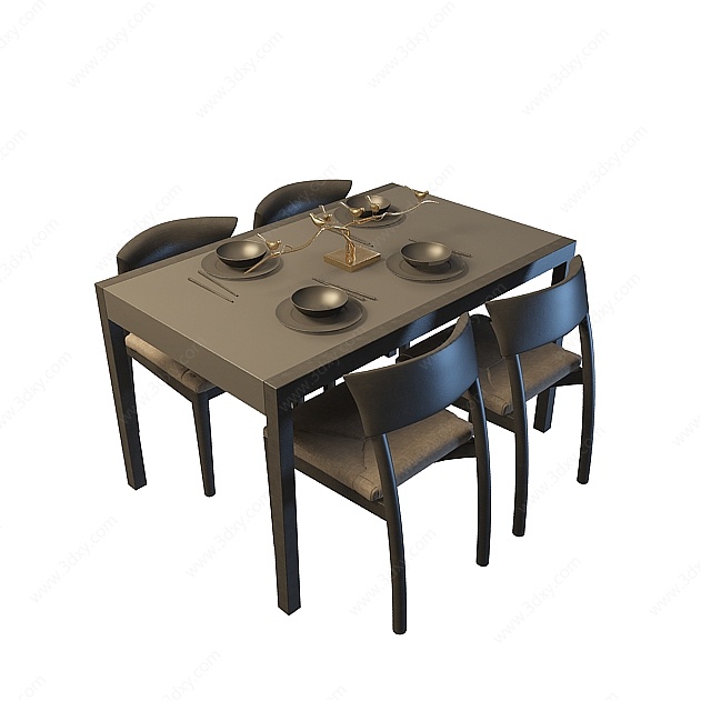 个性古典桌椅3D模型