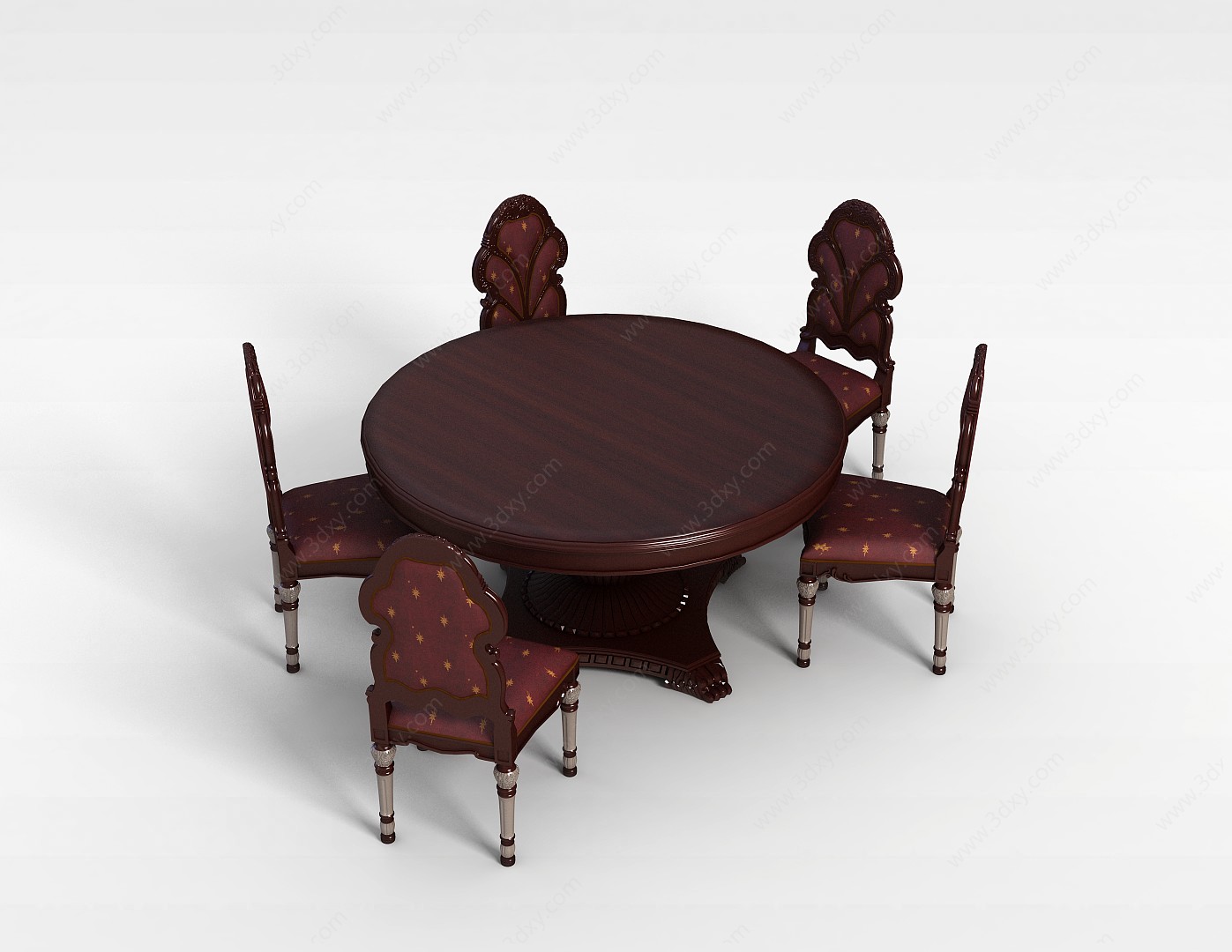 欧式雕刻桌椅3D模型