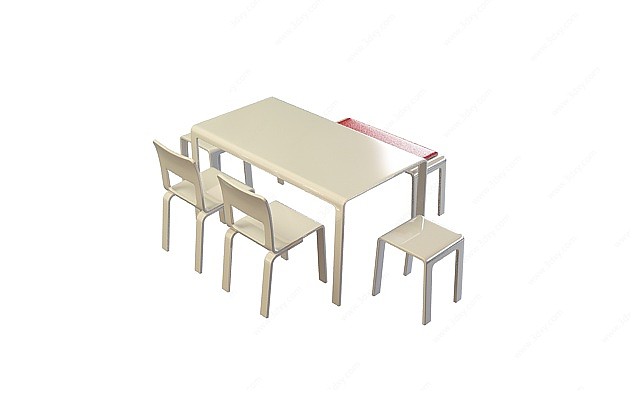 简约卧室桌椅3D模型