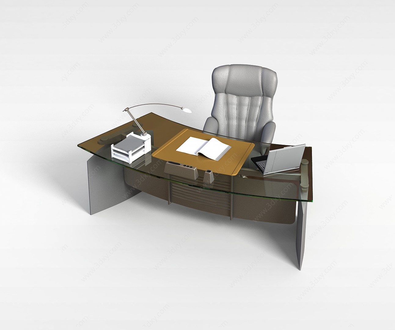 商务办公桌椅组合3D模型