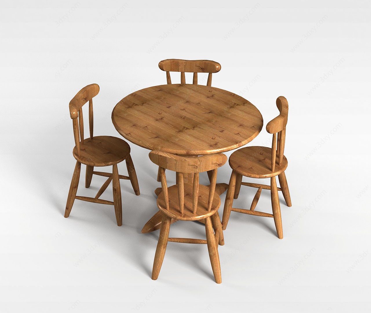 中式室外餐桌椅3D模型