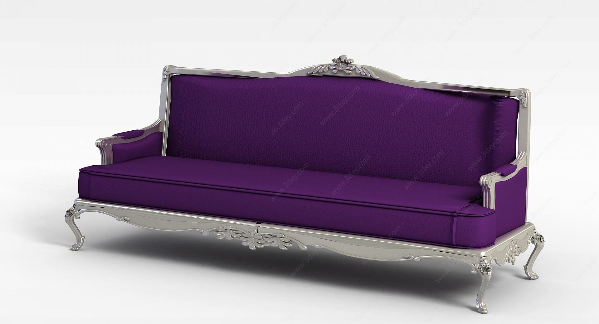 紫色多人沙发3D模型