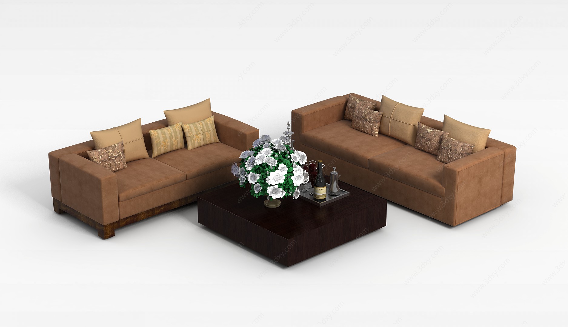 布艺沙发组合3D模型