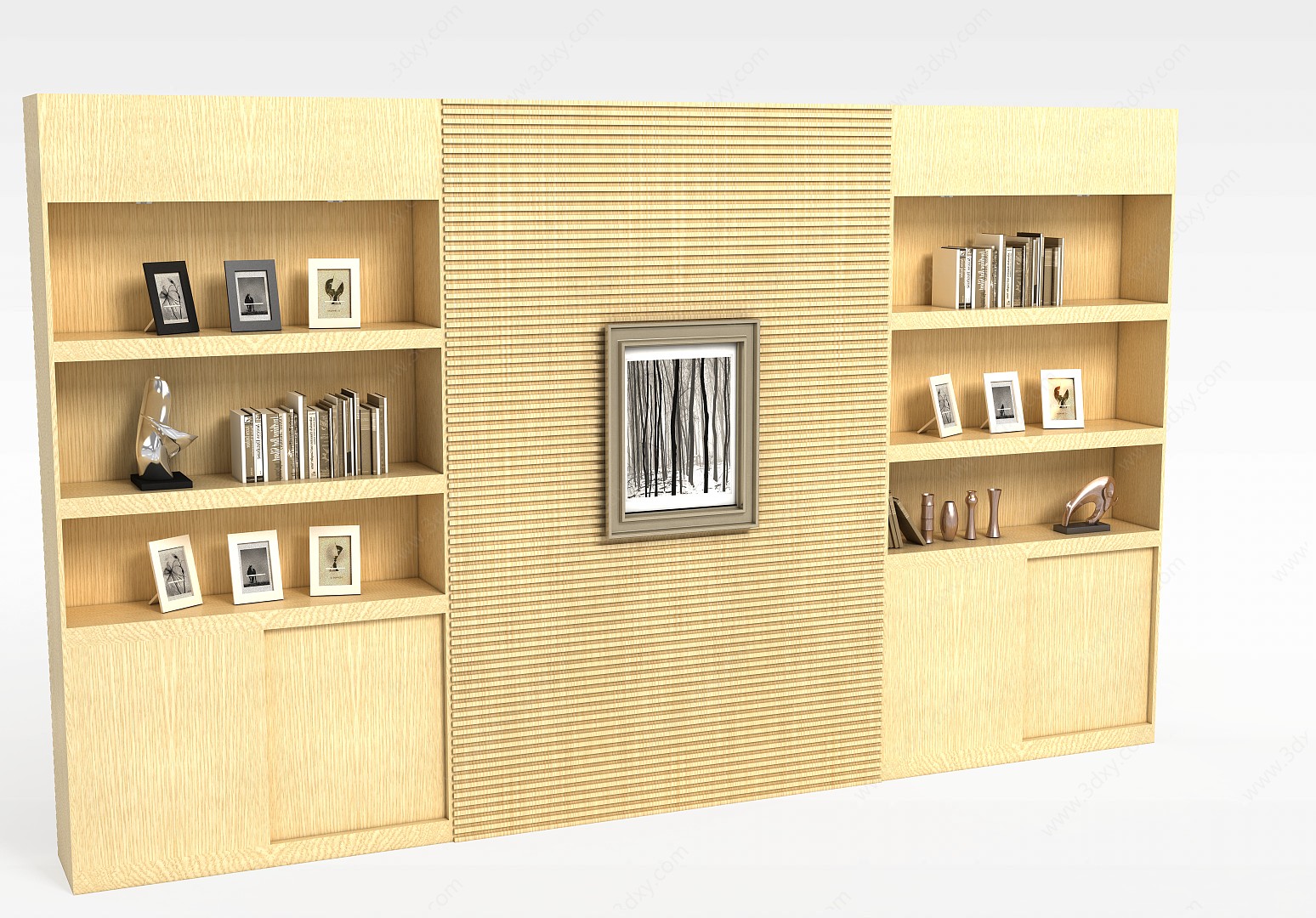现代书柜3D模型