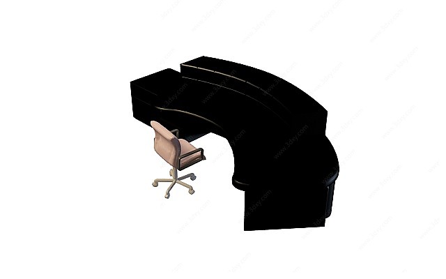 前台接待桌椅3D模型