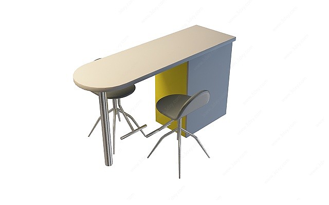 小户型餐桌椅3D模型