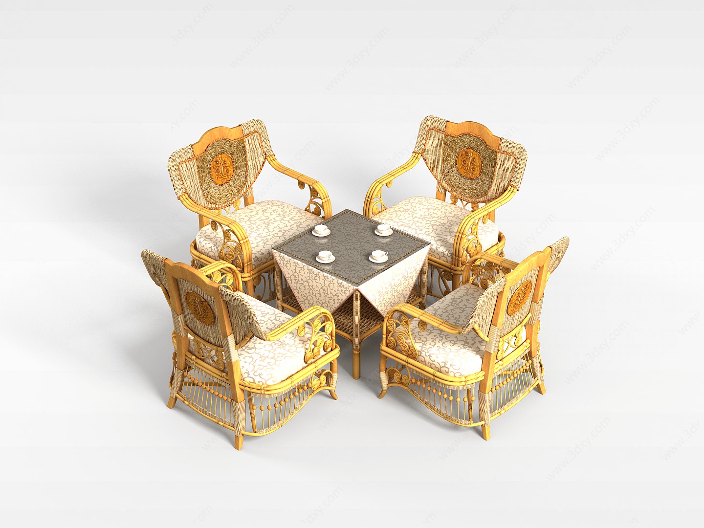 豪华欧式休闲桌椅3D模型