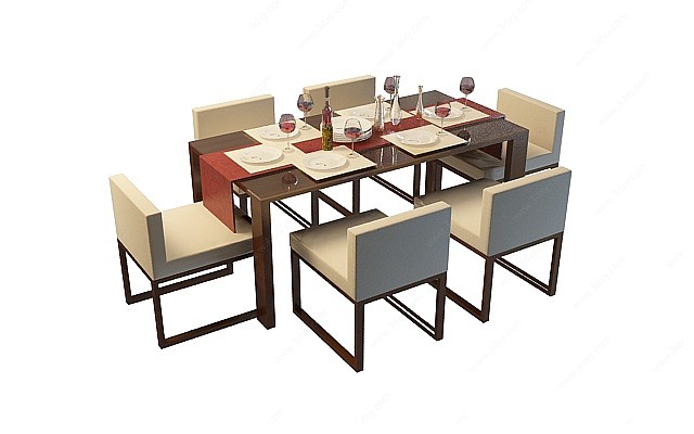 现代家用餐桌椅3D模型