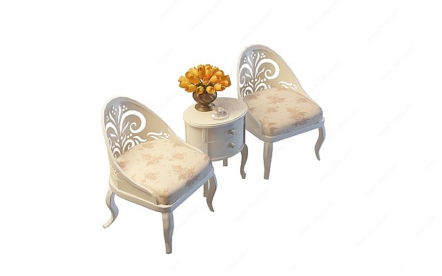 欧式休闲桌椅3D模型