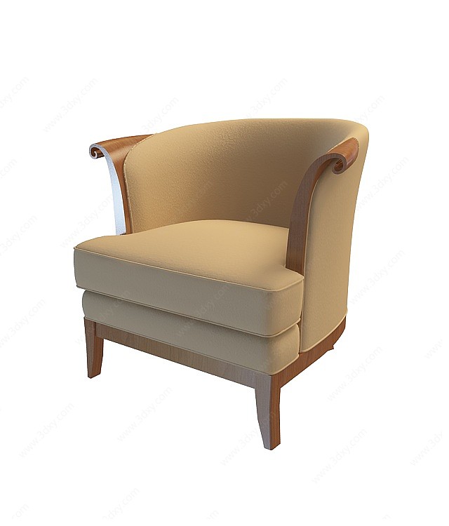 欧式单人沙发3D模型