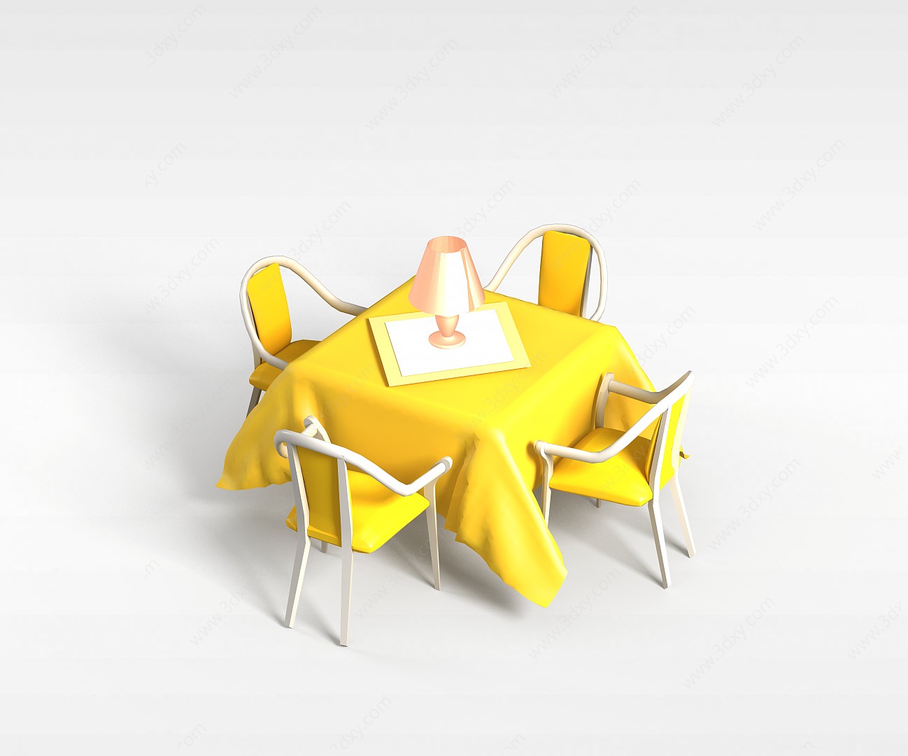 浪漫餐桌椅3D模型
