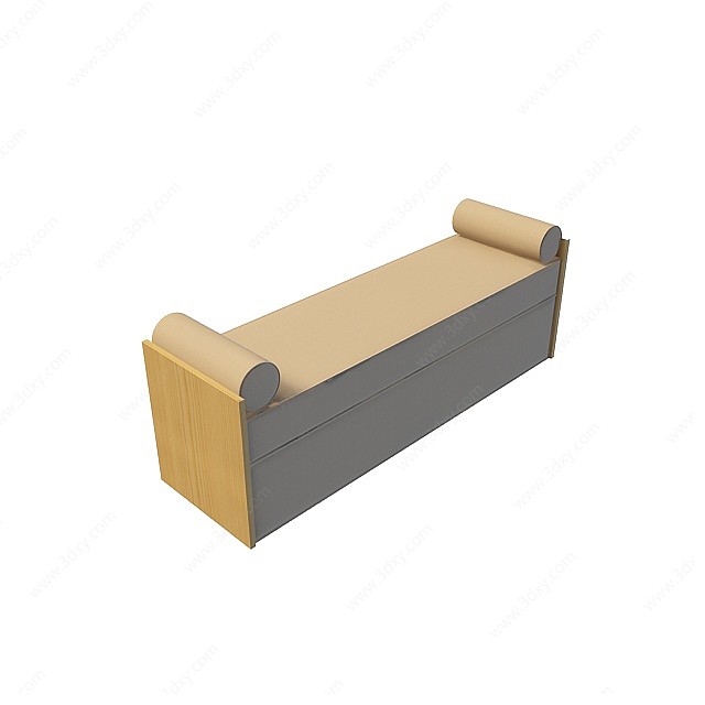 长床尾凳3D模型