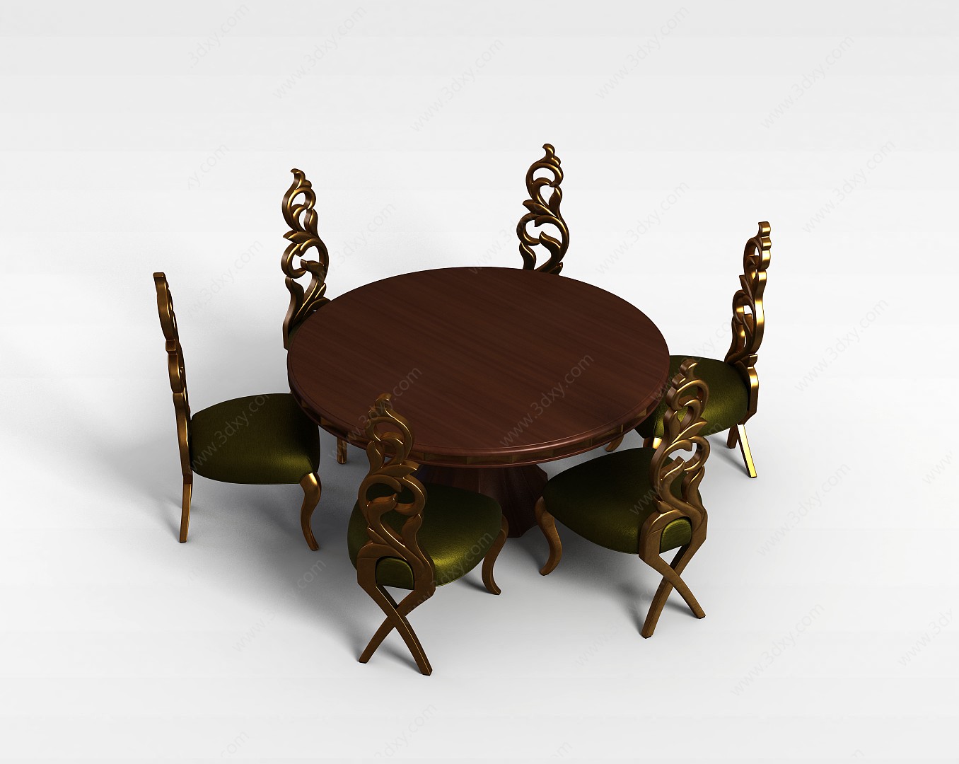 创意欧式餐桌椅3D模型