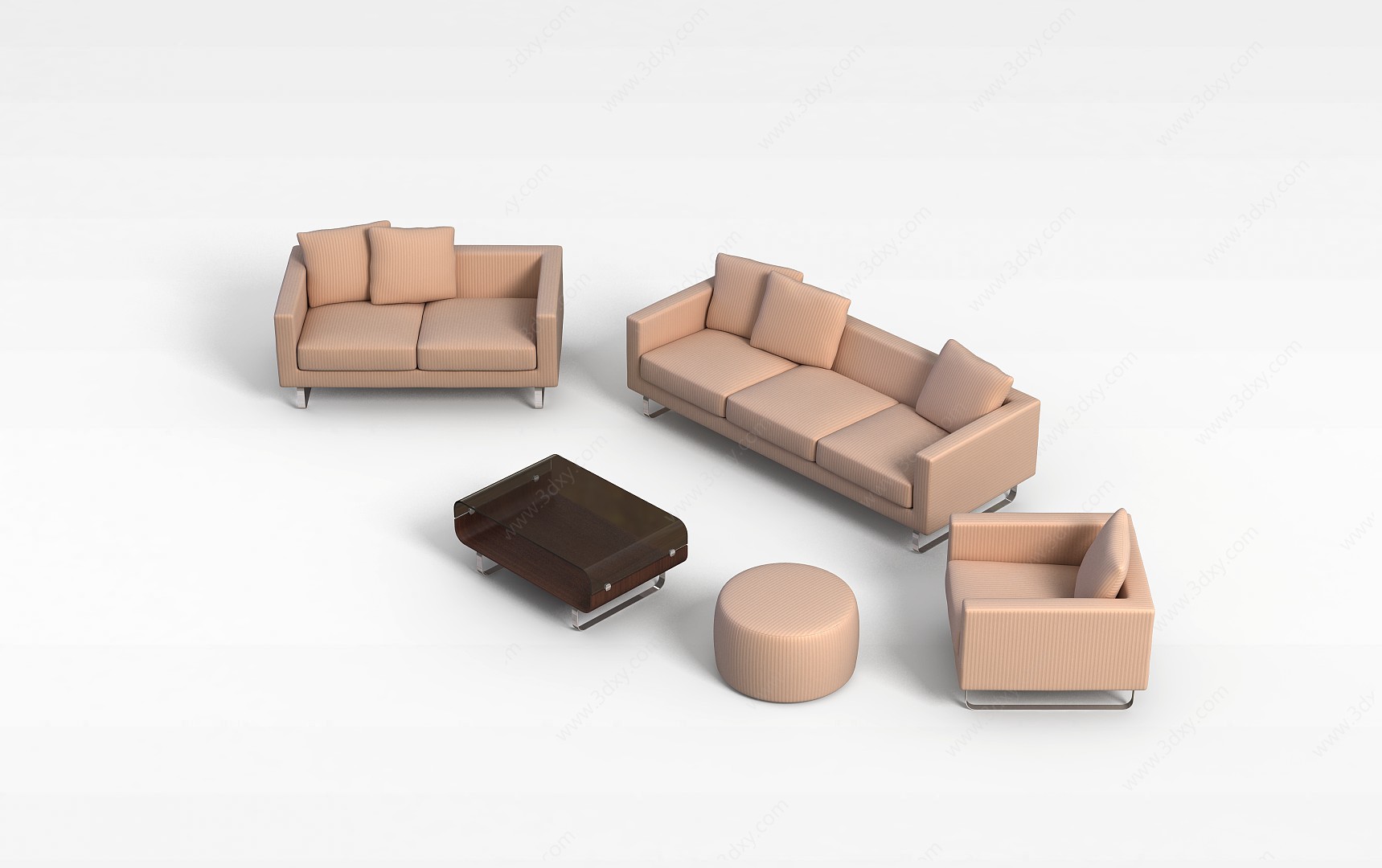 客厅时尚沙发茶几3D模型