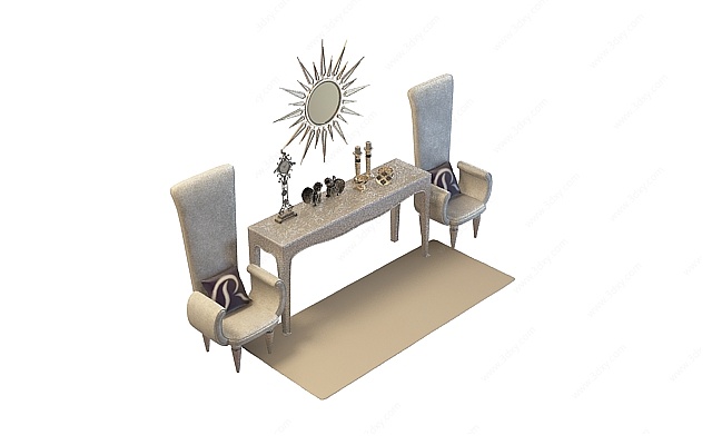 休闲沙发桌椅3D模型
